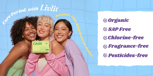 plush organic cotton cover period pads that are leak-proof and absorbent.
