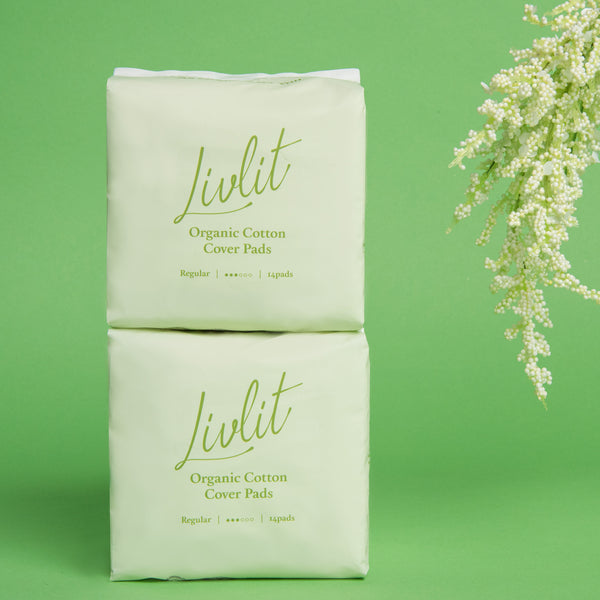 LIVLIT I Regular Pad, 100% Organic Cotton, Zero Chemical (No SAP)